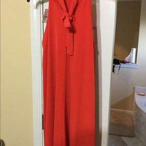 Orange sundress with gold embellishments